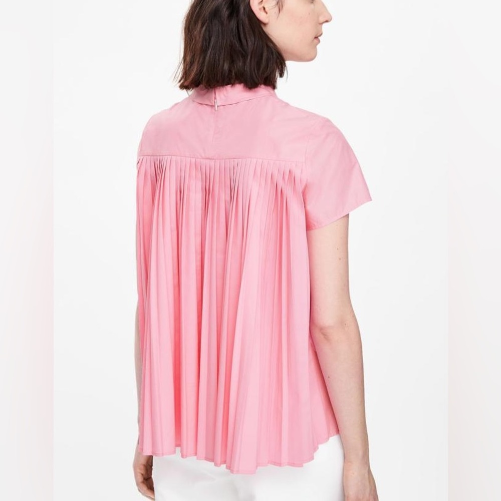 COS pink pleated back A-line shirt